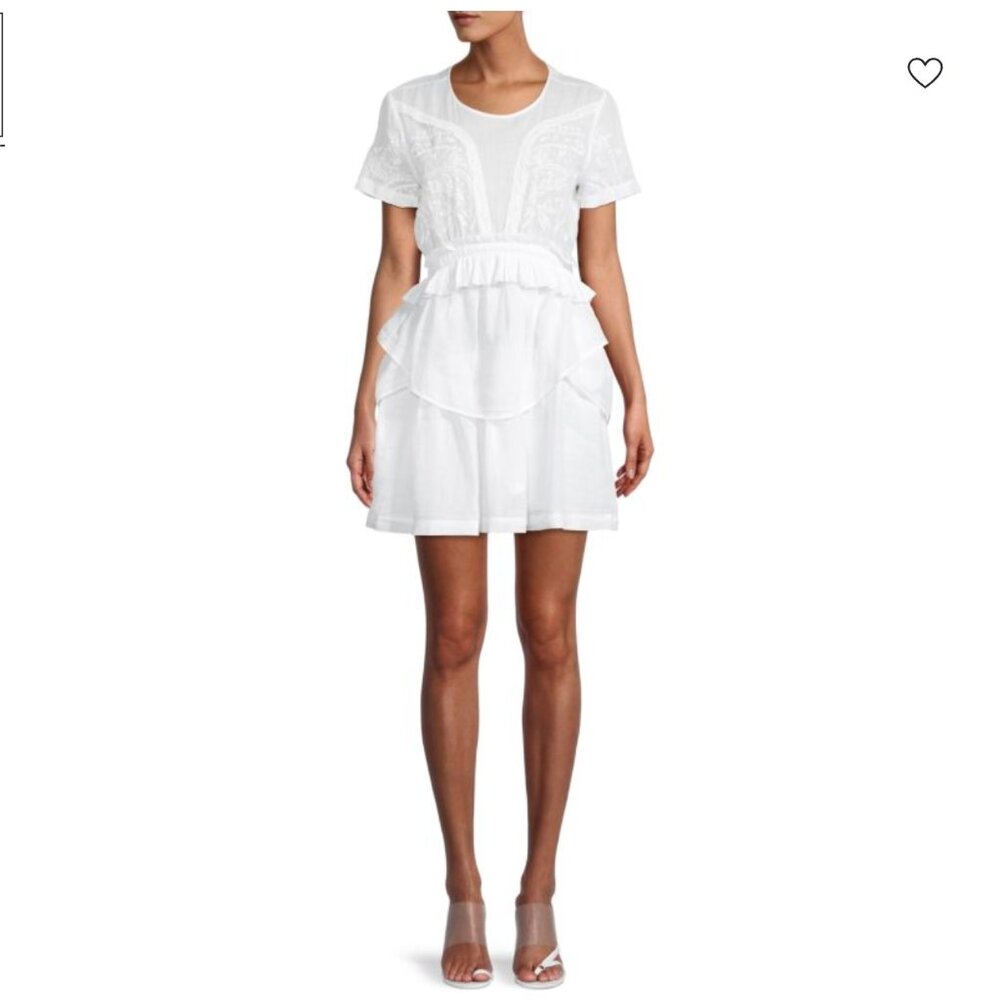 IRO Fiore Ruffled Embroidered Mini Dress EU 34 / US 2